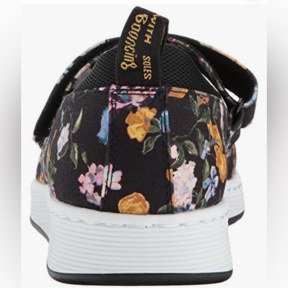 Dr. Martens Womens Askins Darcy Floral Black Canvas Shoes Size 7 - Picture 2 of 10